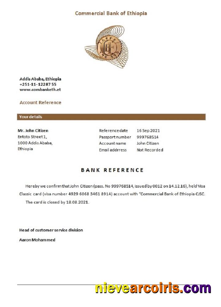 Ethiopia Commercial Bank closure reference